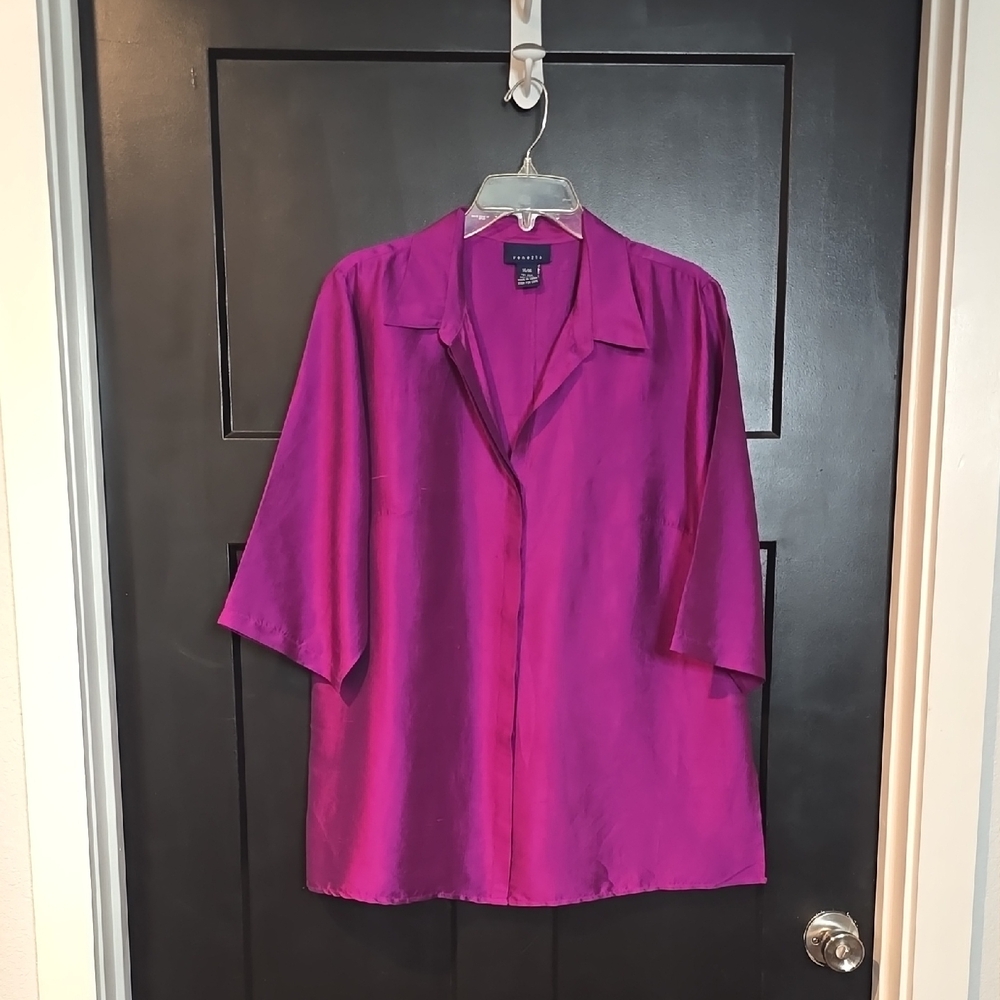 Venezia Fuchsia Women's Blouse, sz 14